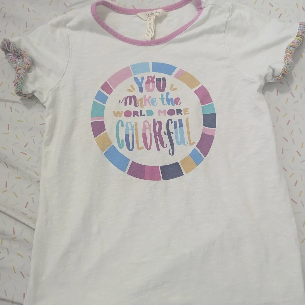 Matilda Jane White Tee with Colorful Design